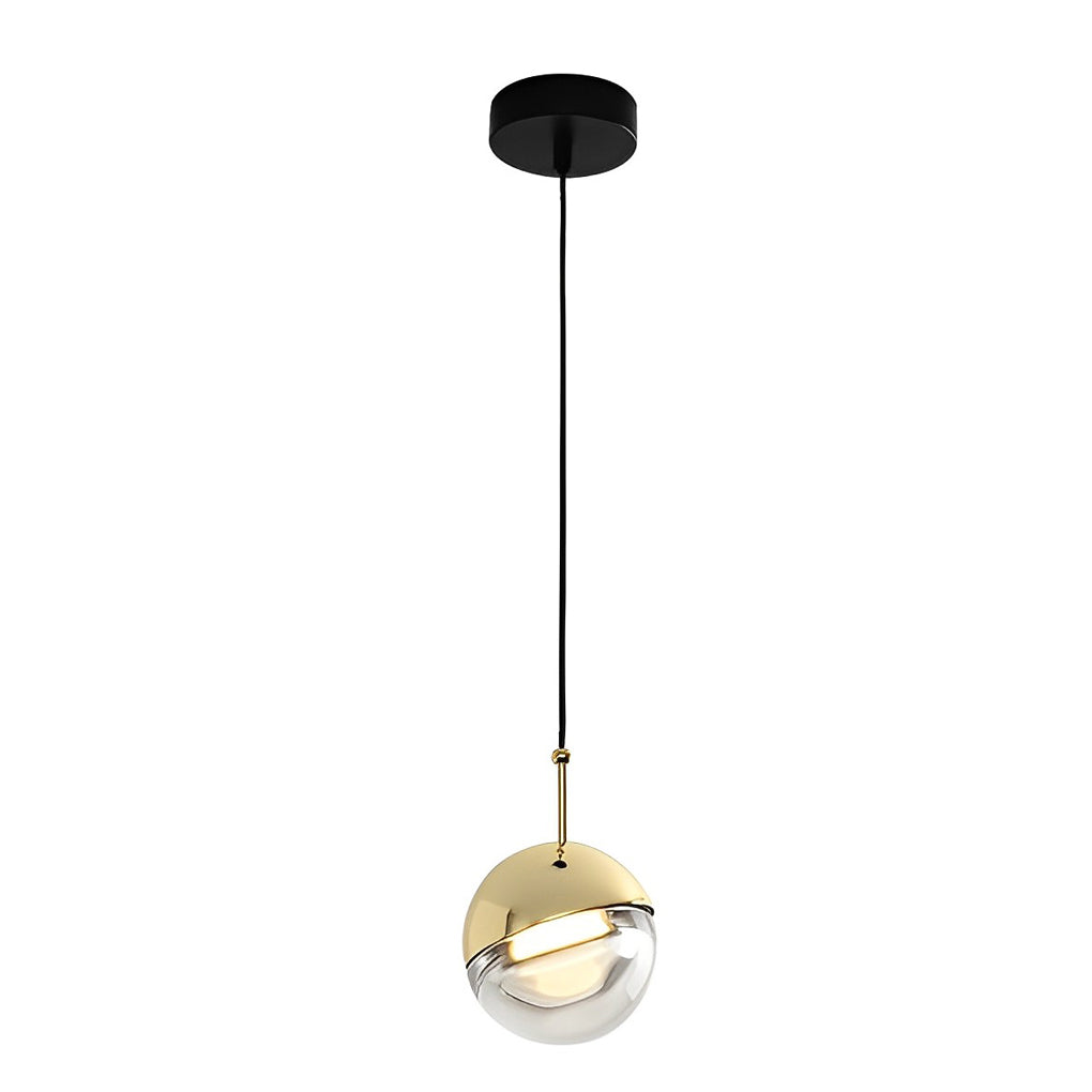 WINTHROPE SPHERICAL ROTATING METAL AND GLASS PENDANT LIGHT