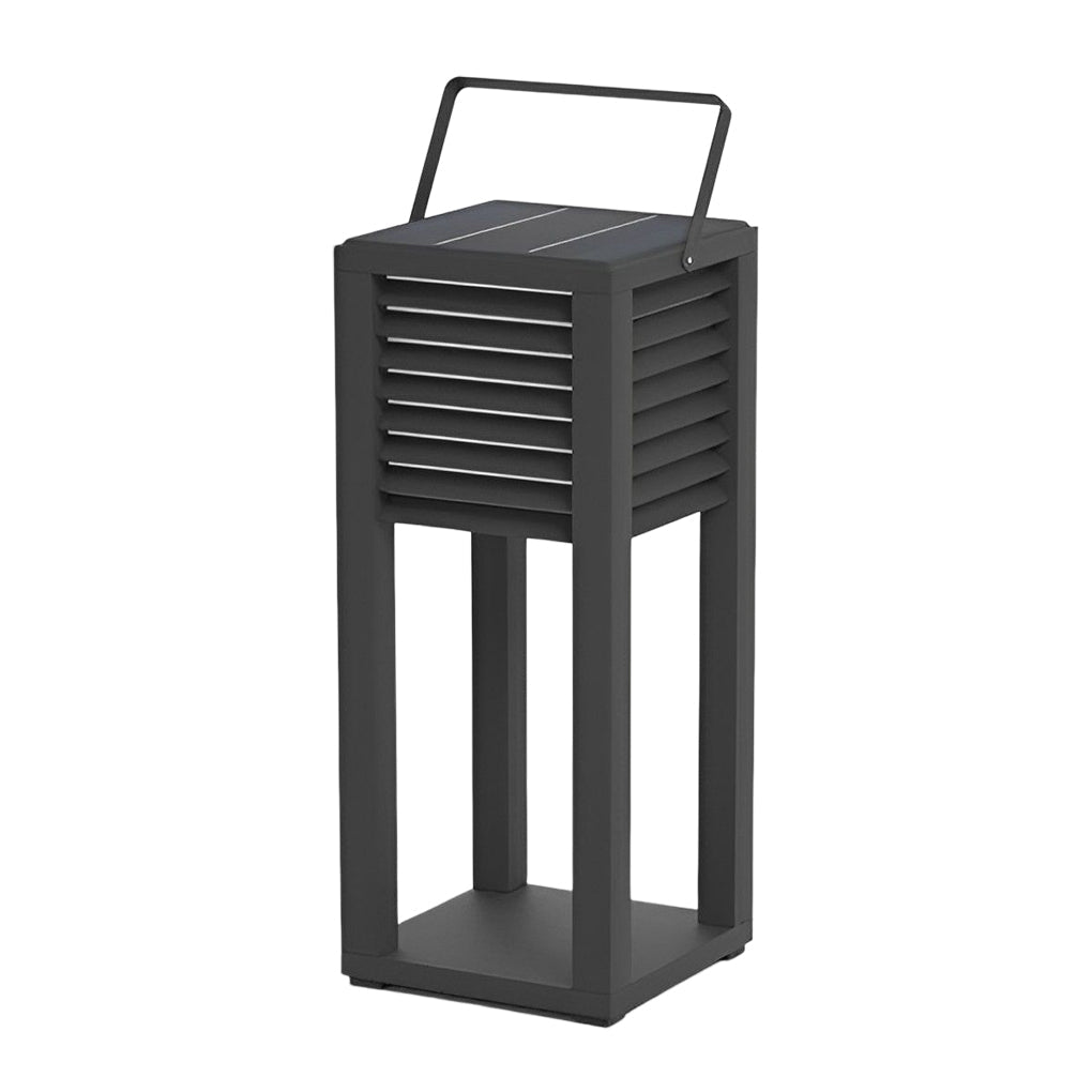 WINDSOR SQUARE SOLAR GARDEN LANTERN WITH WATER-RESISTANT LED ILLUMINATION