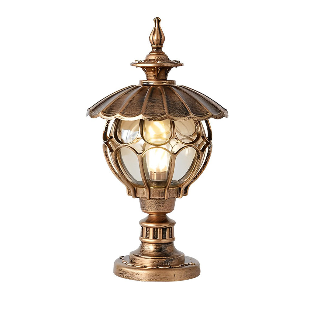 CHARLESTON BLOOM WATERPROOF PILLAR LIGHT WITH COGNAC GLASS