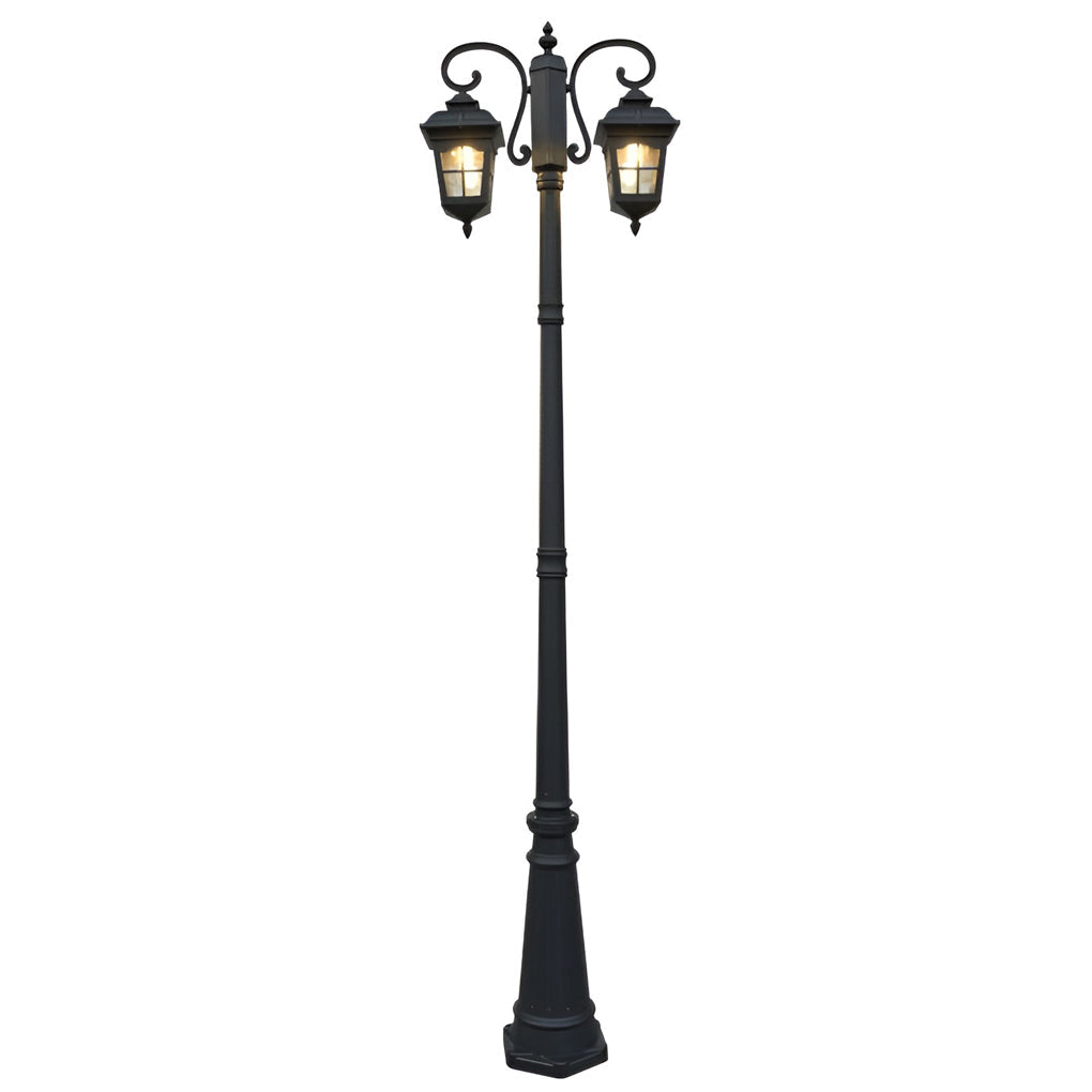 BRIDGEMAN DUAL LANTERN OUTDOOR POLE LIGHTS