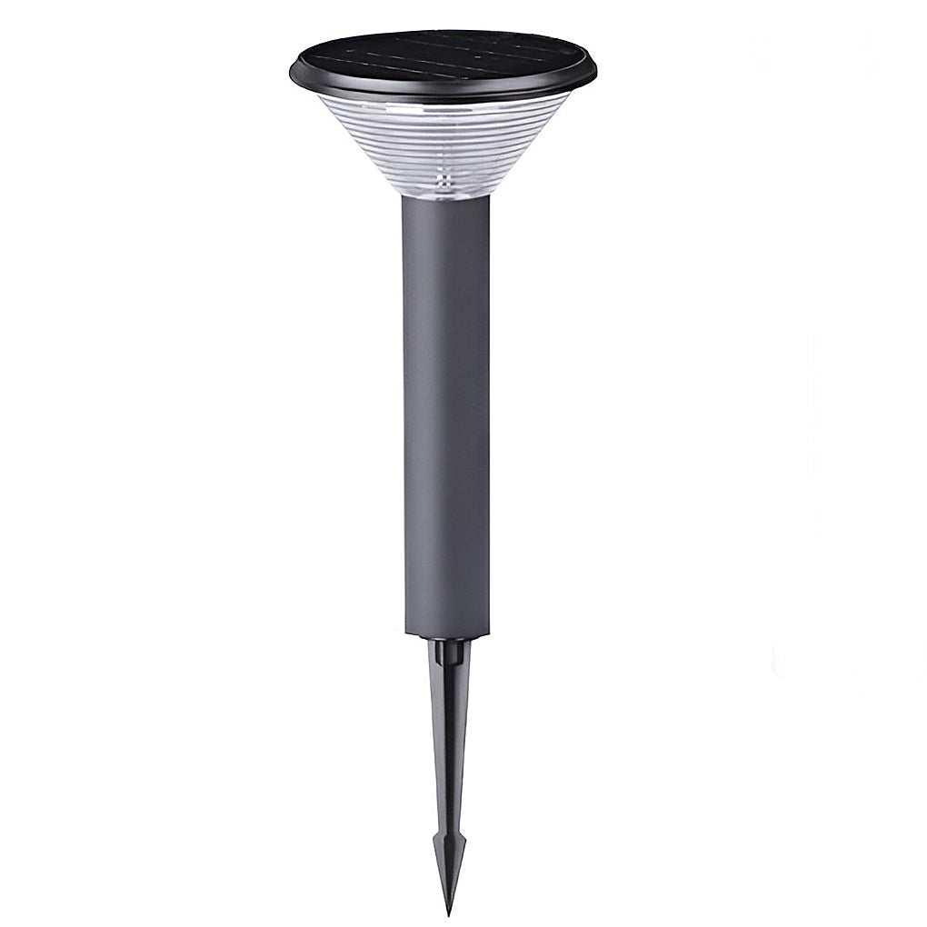 RAVENSCROFT MODERN SOLAR TAPERED PATHLIGHT WITH BLACK CYLINDRICAL DESIGN