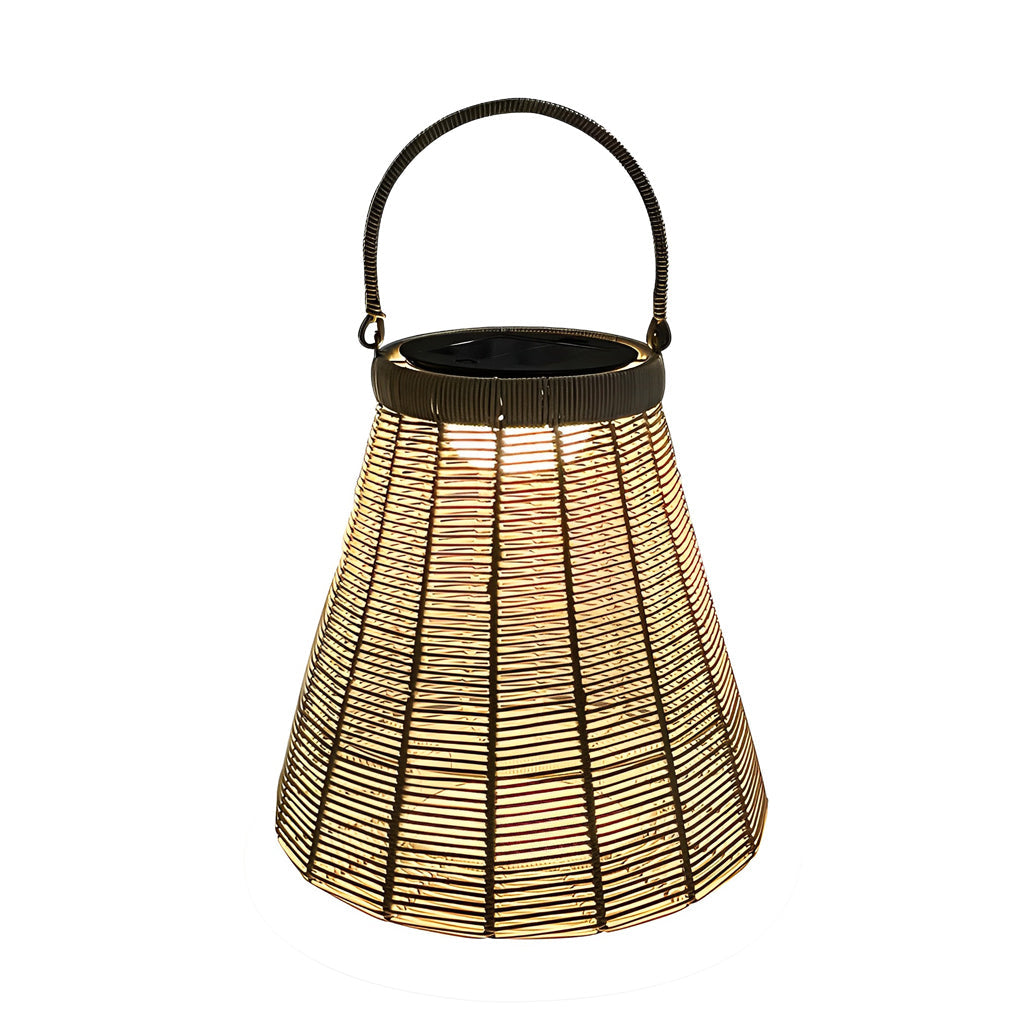 ELMINGTON WOVEN RATTAN SOLAR GARDEN LANTERN