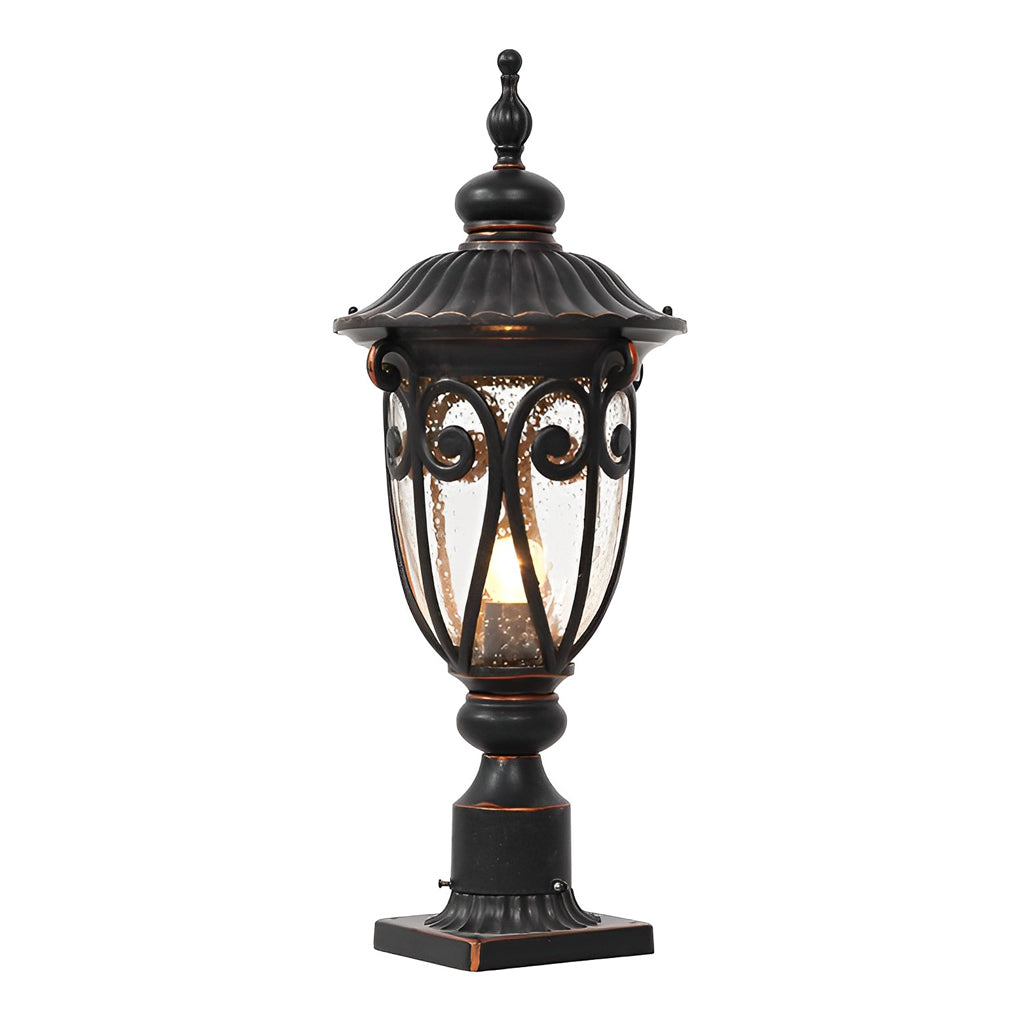 WINDSOR BUBBLE GLASS OUTDOOR PILLAR LANTERN