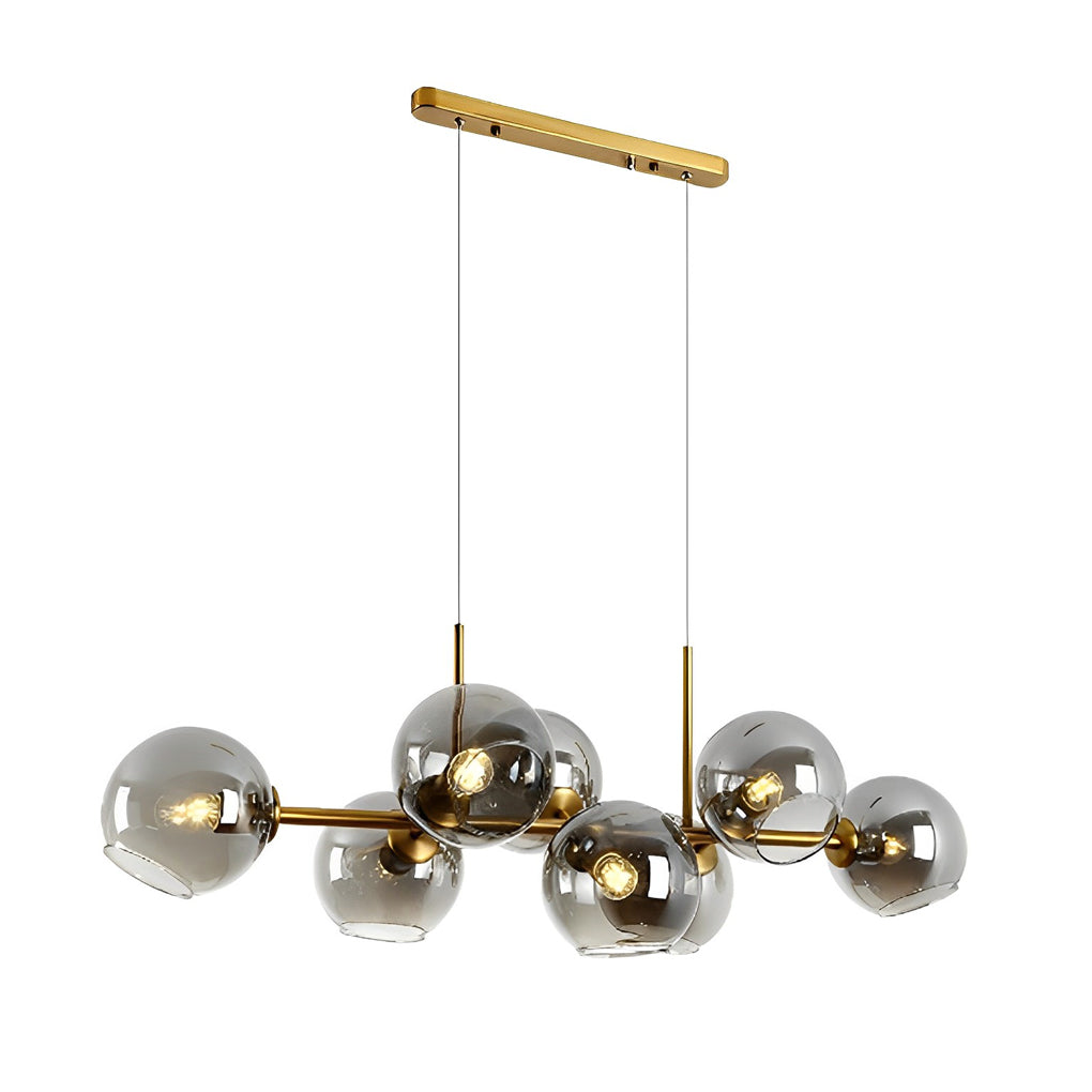 WINTHROP EIGHT-BULB GLASS SHADE CHANDELIER FOR DINING SPACES