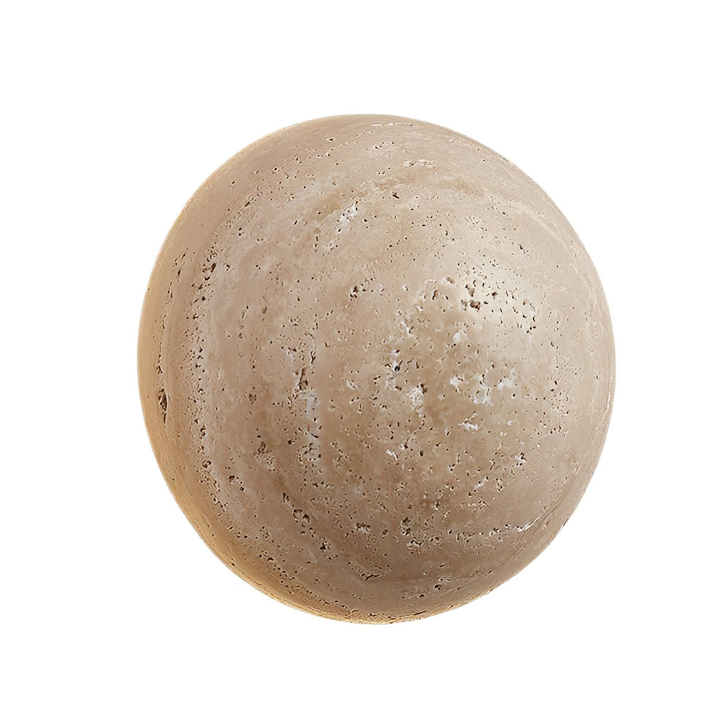 SHIZUKA TRAVERTINE CIRCLE LED WALL LANTERN