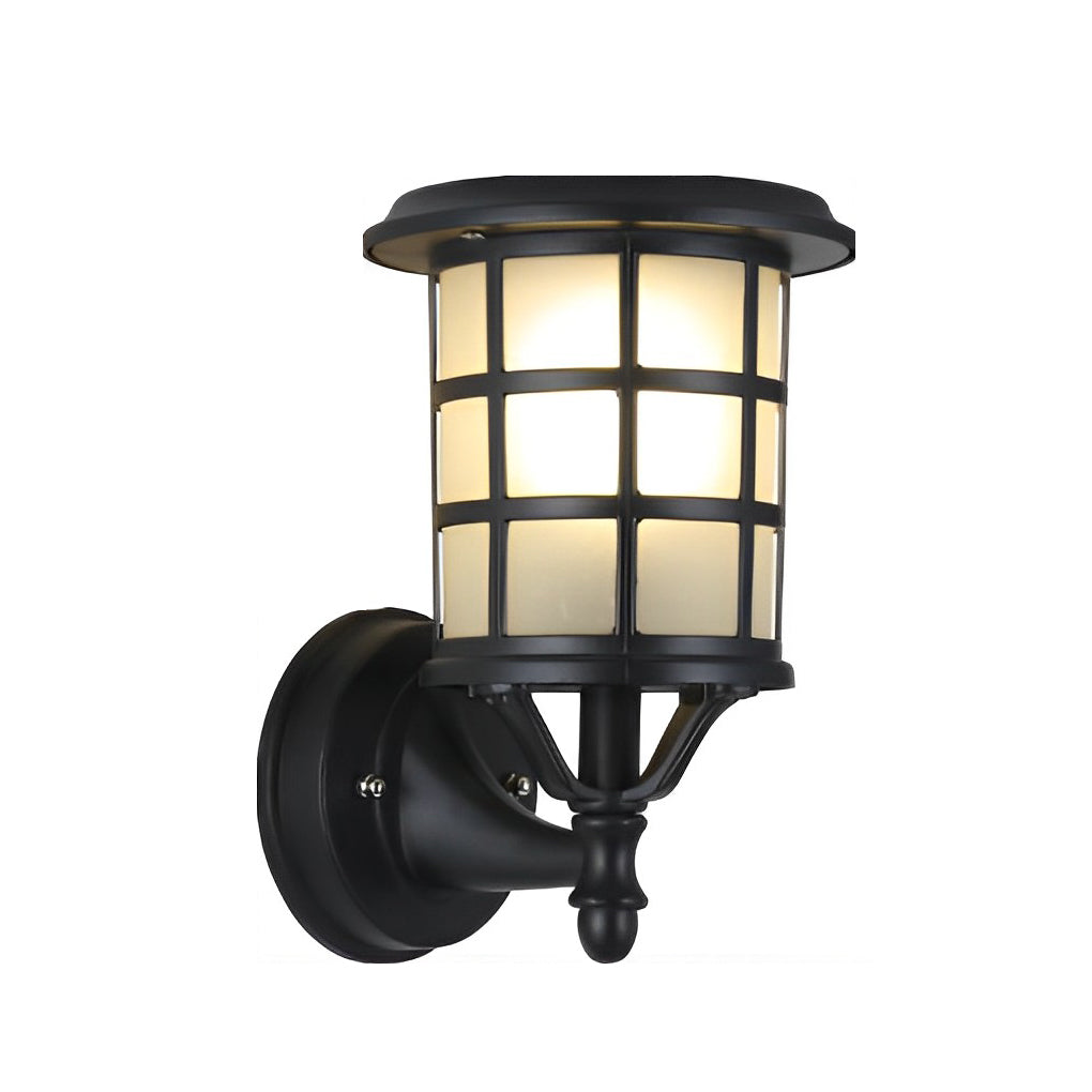 WINTHROP BLACK SOLAR WALL LANTERNS WITH TRIPLE DIMMING OPTIONS