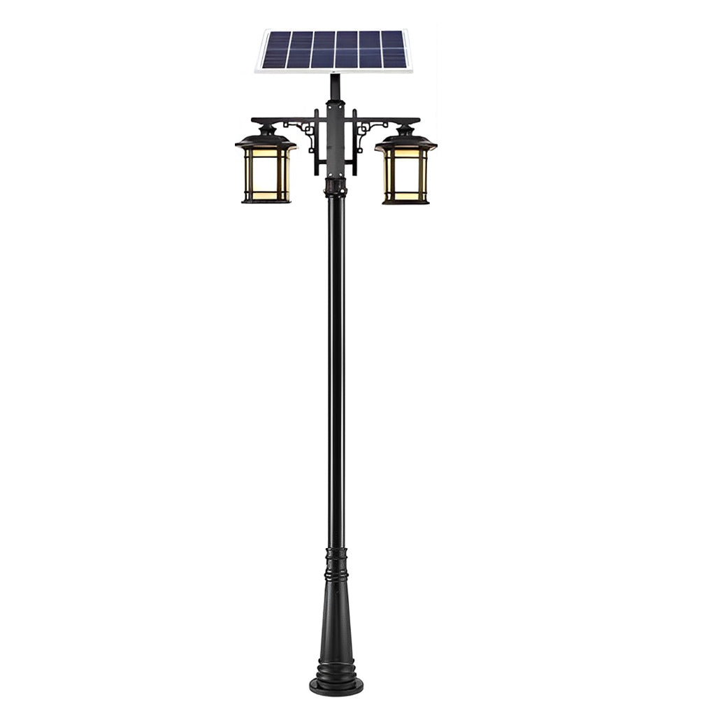 BRAMBLETON RUSTIC SOLAR LANTERN WITH REMOTE CONTROL AND 3-LEVEL DIMMING