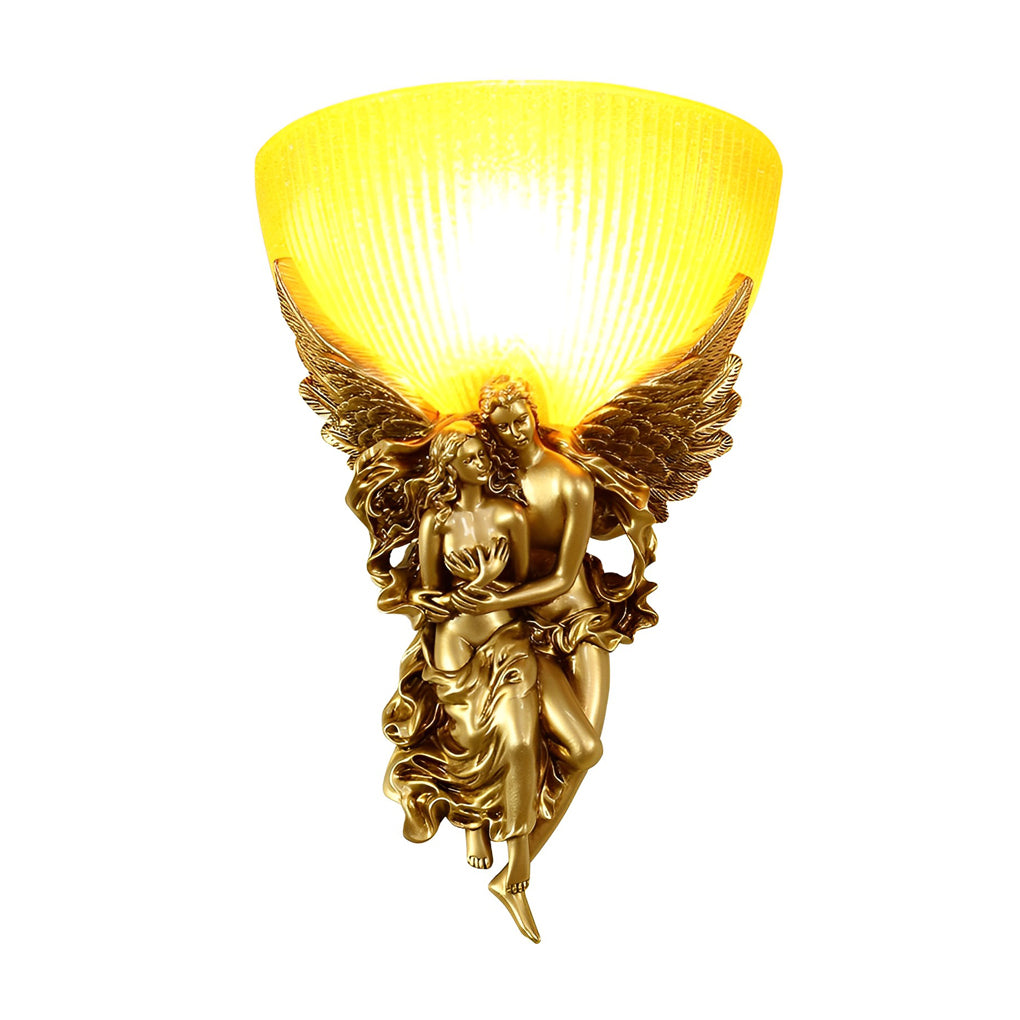 WINTHORPE WHIMSICAL ANGELIC RESIN WALL LANTERN