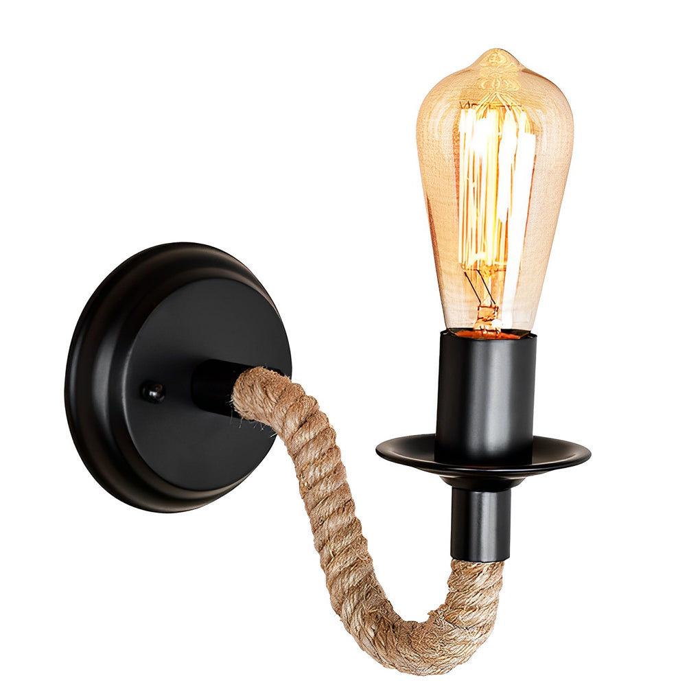 BRACKENFORD IRON CABLE WALL SCONCE WITH VINTAGE CHARM