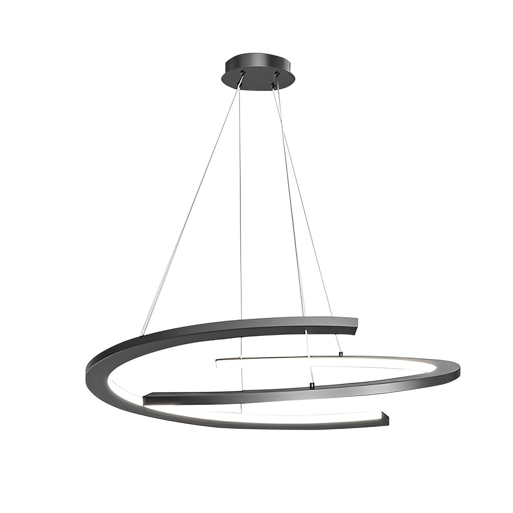 RAVENHURST BLACK SEMI-CIRCULAR LED CHANDELIER WITH TRIPLE DIMMING