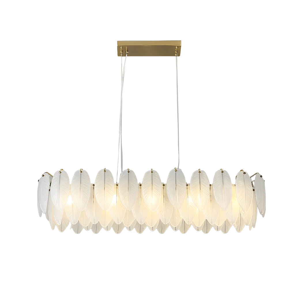 WINDSOR GLASS PLUME TRIFOLD CHANDELIER FOR DINING SPACES