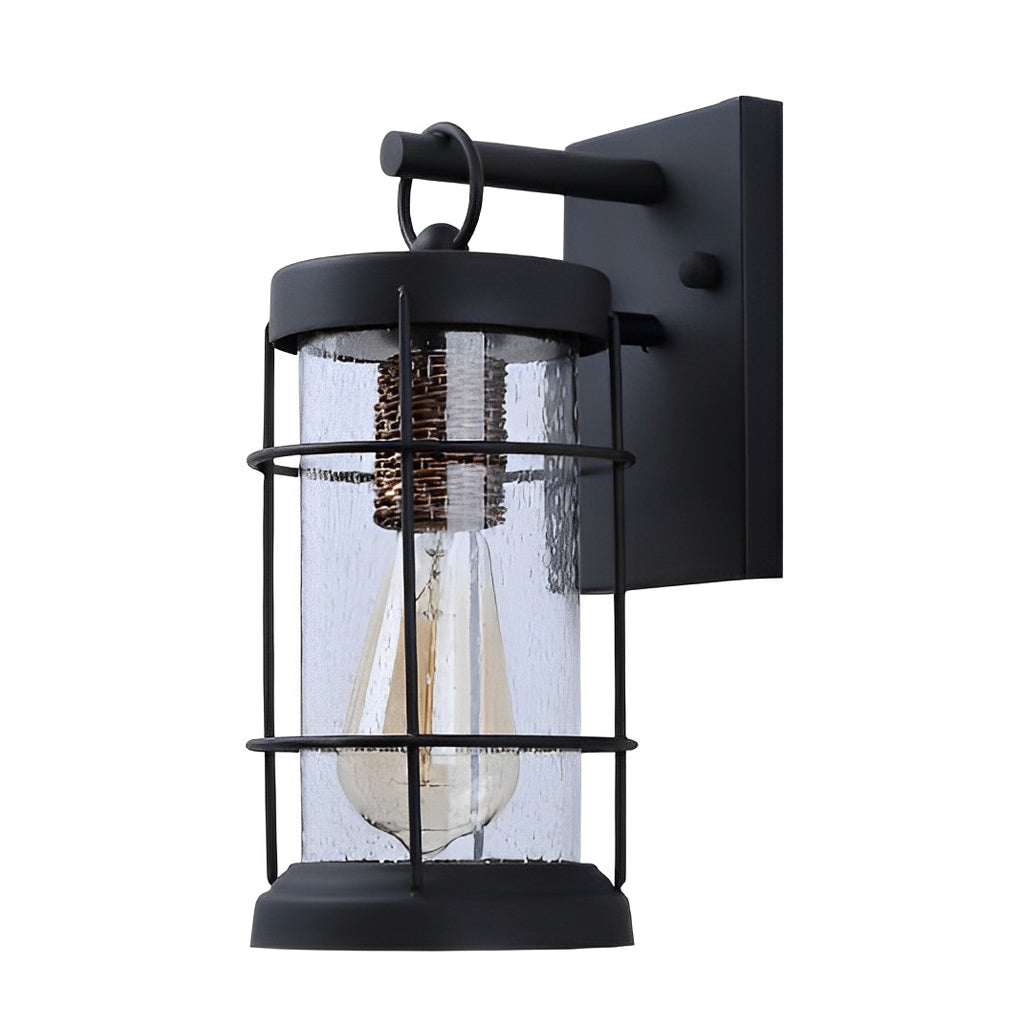 WHITBY RUSTIC IRON & GLASS OUTDOOR WALL LANTERN