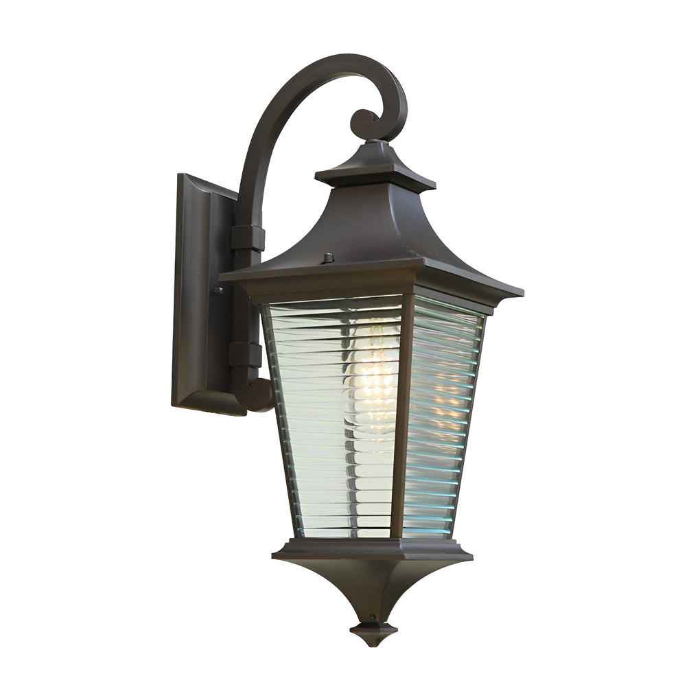 WINCHESTER STRIPED GLASS OUTDOOR WALL LANTERN