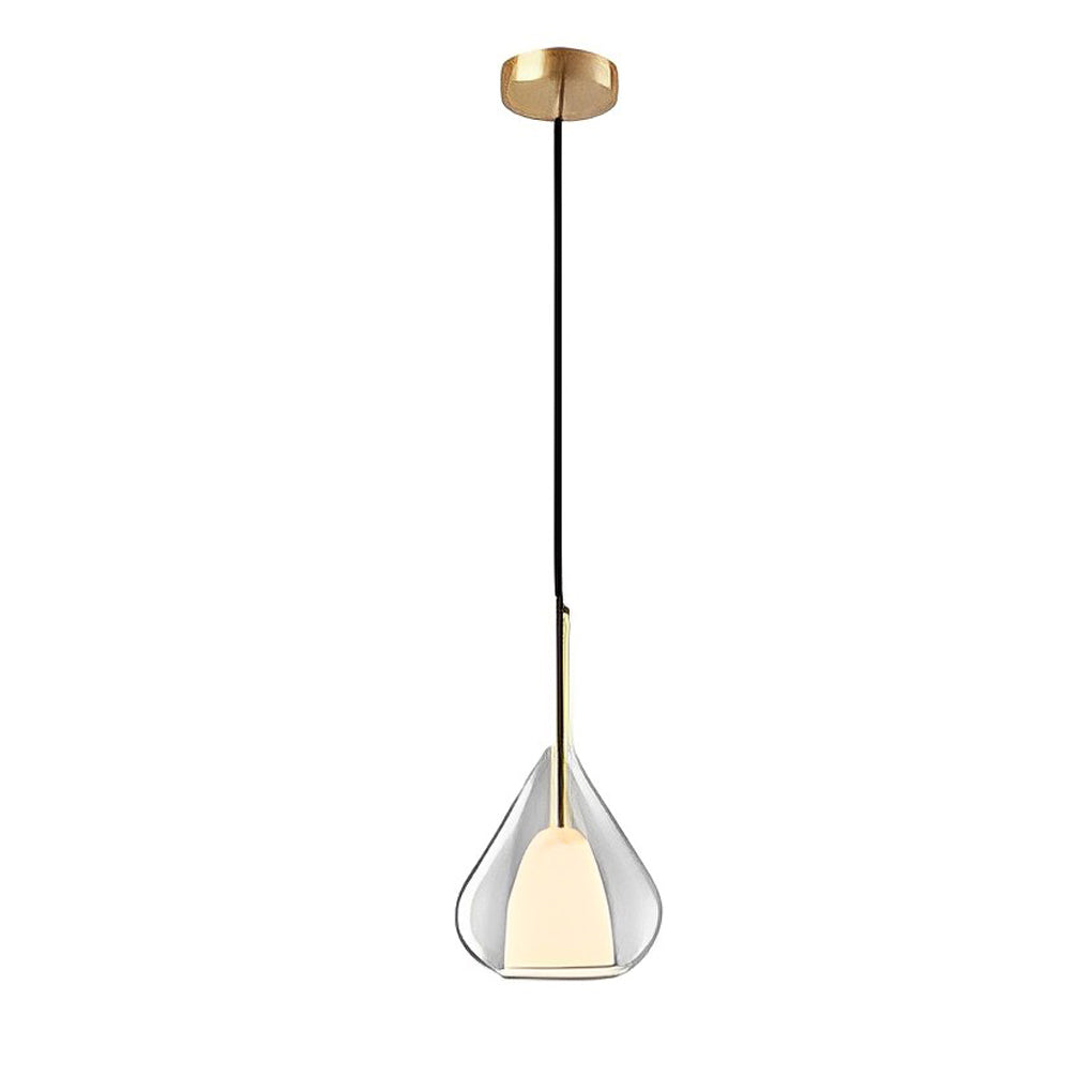 FENWICK AQUA DROPLET DOUBLE-TIERED GLASS PENDANT
