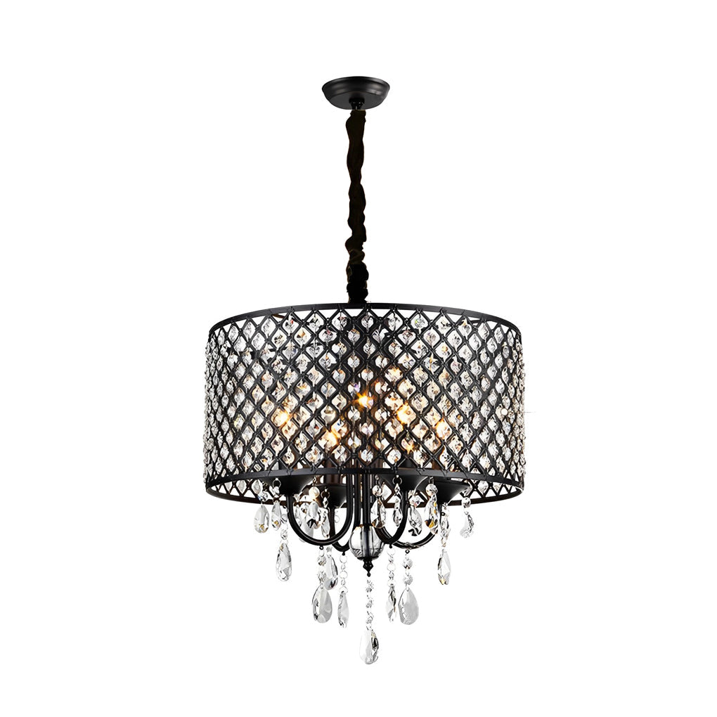 WINTHROP IRON ORB CRYSTAL HANGING LANTERN