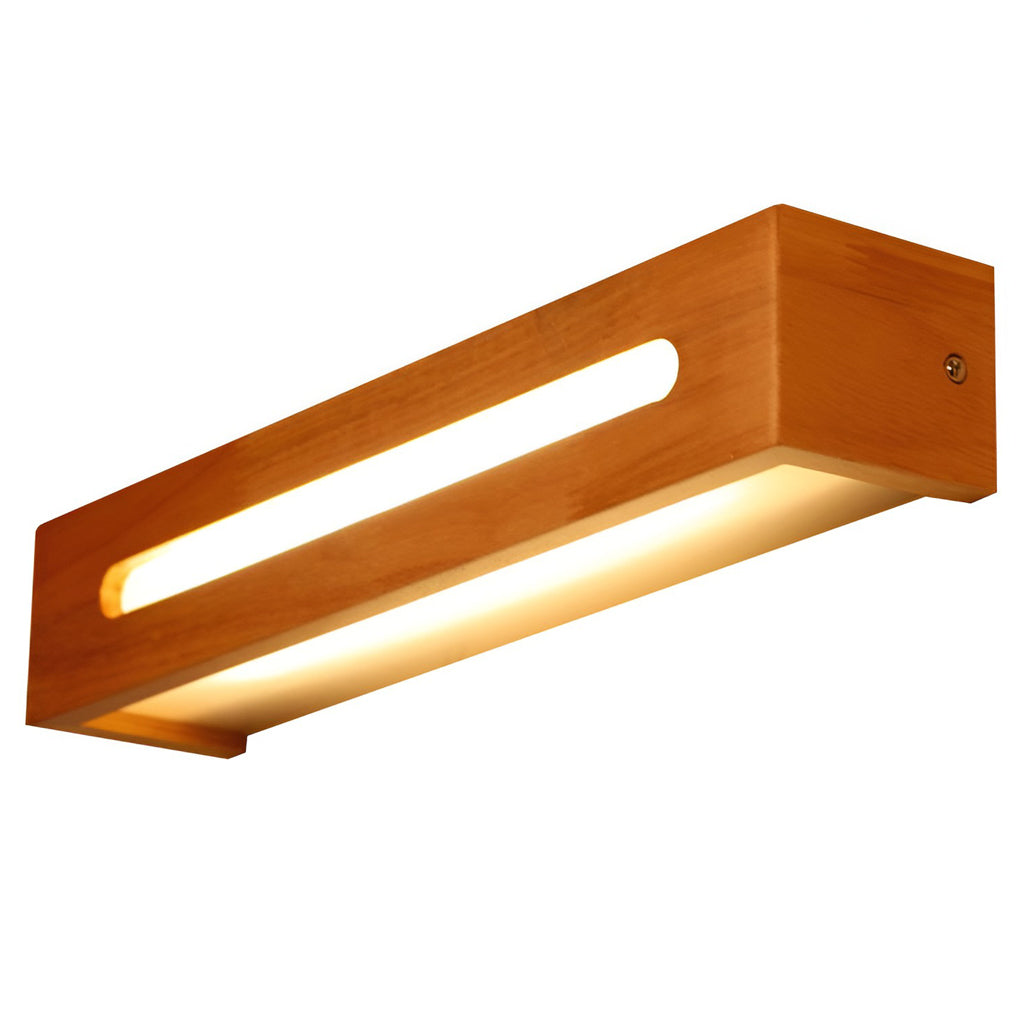WINDSOR WOODEN RECTANGLE WATER-RESISTANT LED MIRROR SCONCE