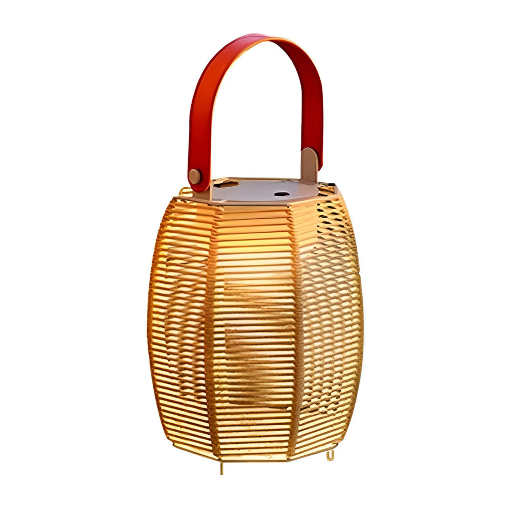 WINDSOR RATTAN SOLAR FLOOR LANTERN - WATER-RESISTANT LED OUTDOOR ILLUMINATION