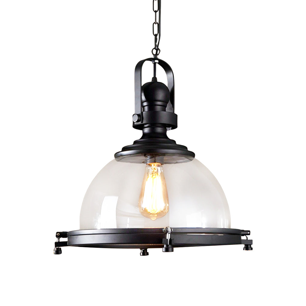 WINCHESTER SEMICIRCULAR IRON & GLASS PENDANT LIGHT
