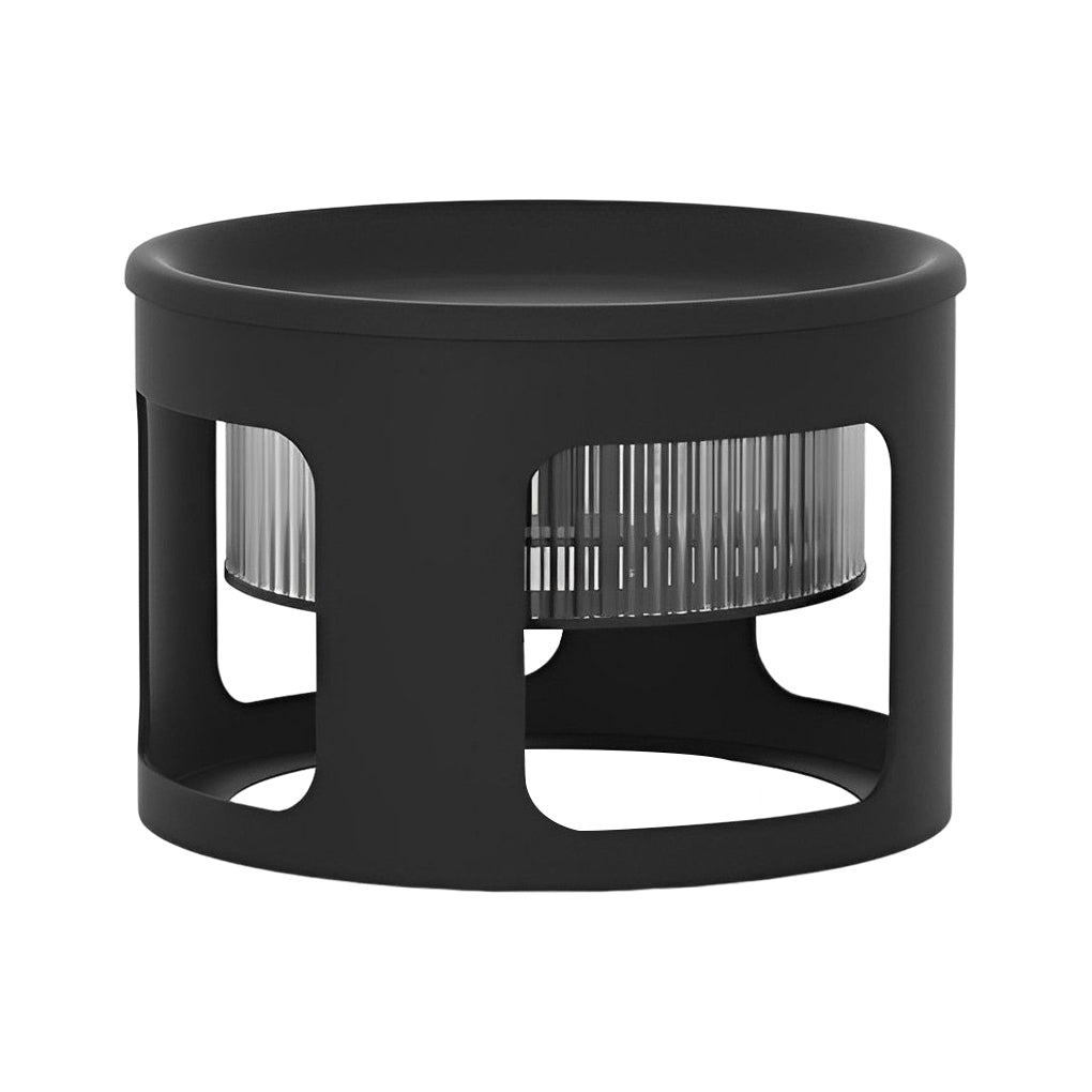 WINDSOR SOLAR-ILLUMINATED CIRCULAR OUTDOOR LAMP WITH UNDERSTATED BASE LIGHTING