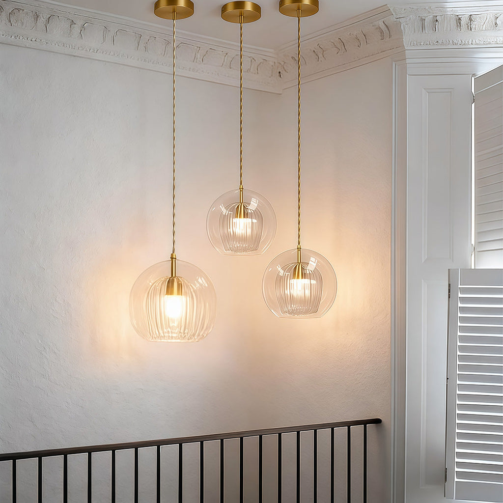 WINDSOR DOUBLE-TIERED GLASS ILLUMINATOR WITH BRASS ACCENTS