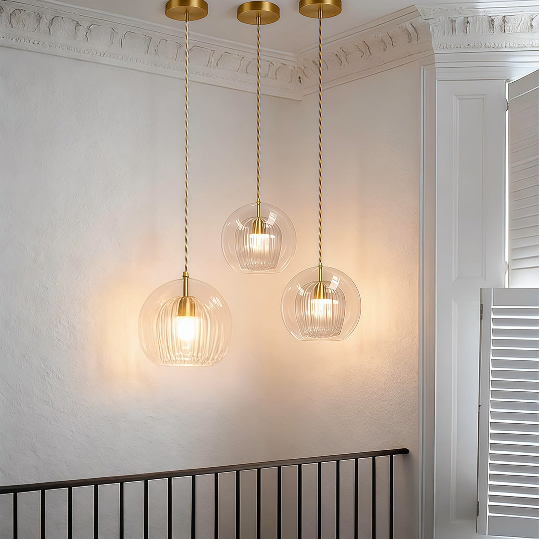 WINDSOR DOUBLE-TIERED GLASS ILLUMINATOR WITH BRASS ACCENTS