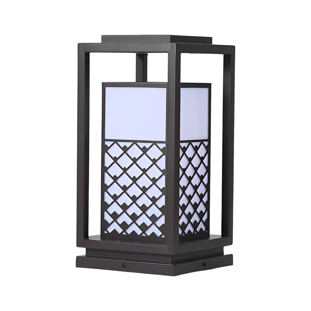 WINTERBOURNE SOLAR-POWERED BLACK LED PATH LIGHTS WITH VINTAGE PATTERNING FOR GARDEN WALKWAYS