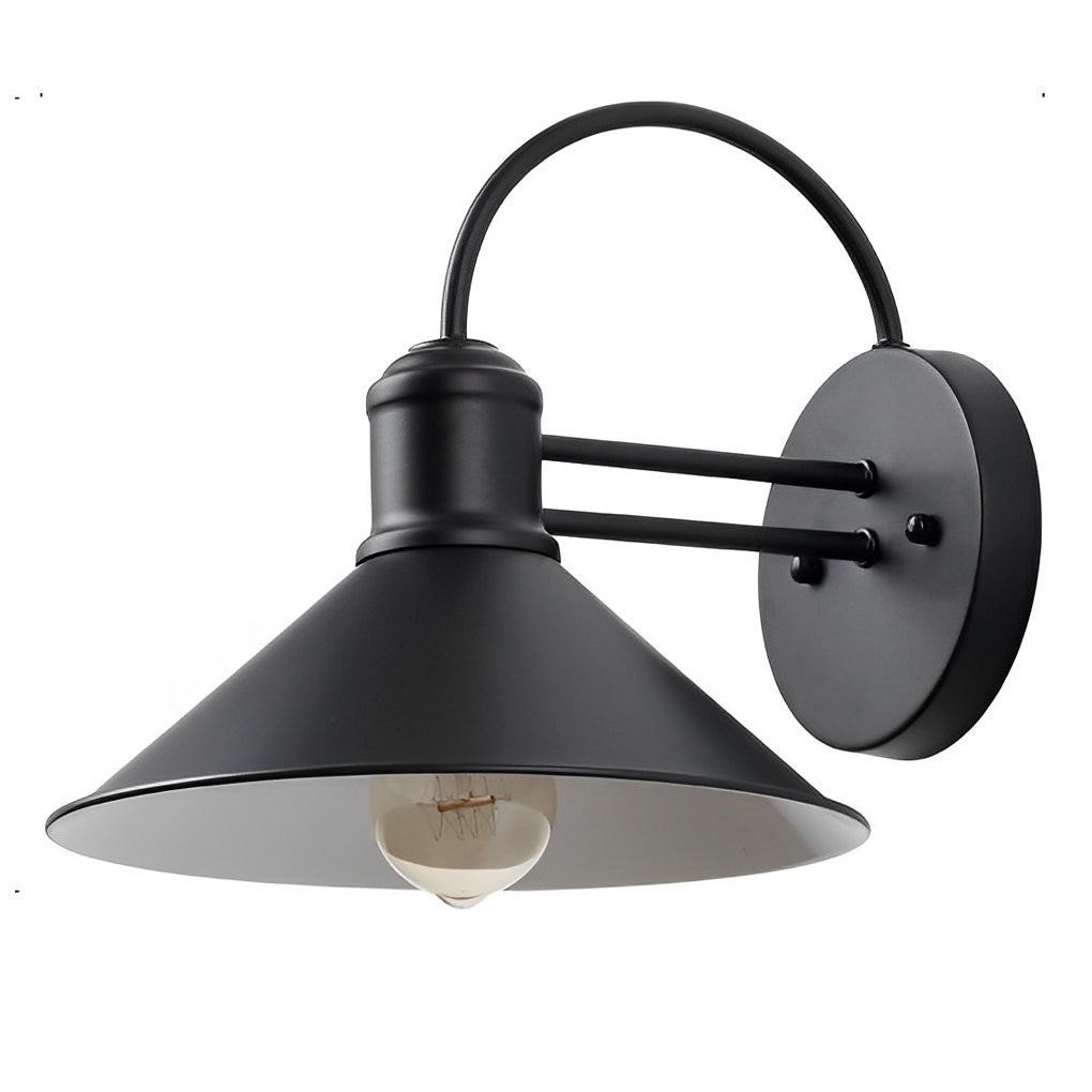 WINDSOR CONE IRON OUTDOOR WALL LIGHTING - VINTAGE INDUSTRIAL WATERPROOF DESIGN