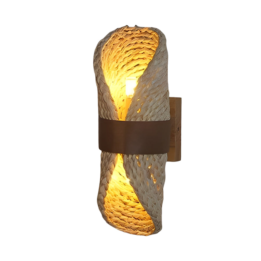 WHITBY RATTAN WOVEN LED TWIN-FACED WALL SCONCE