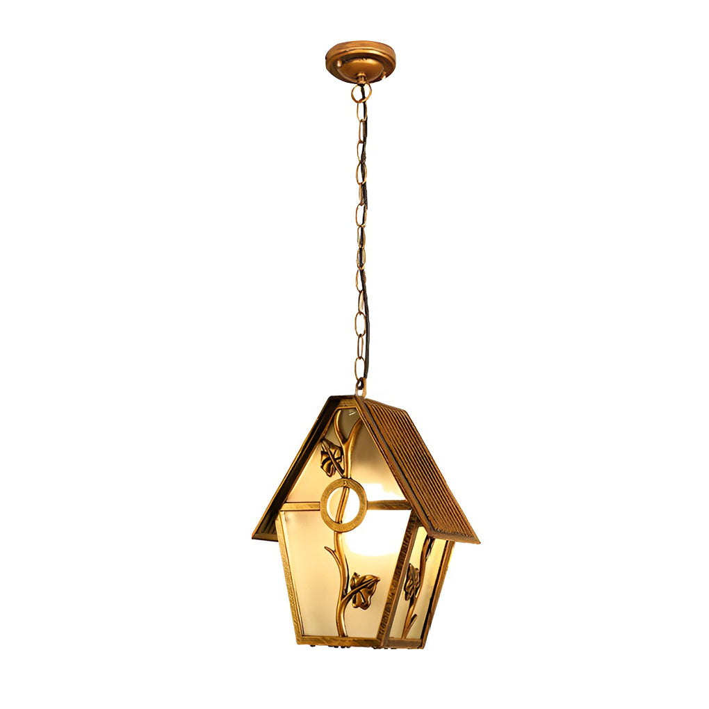 WINTERBOURNE AQUA GLASS OUTDOOR LANTERN CHANDELIER