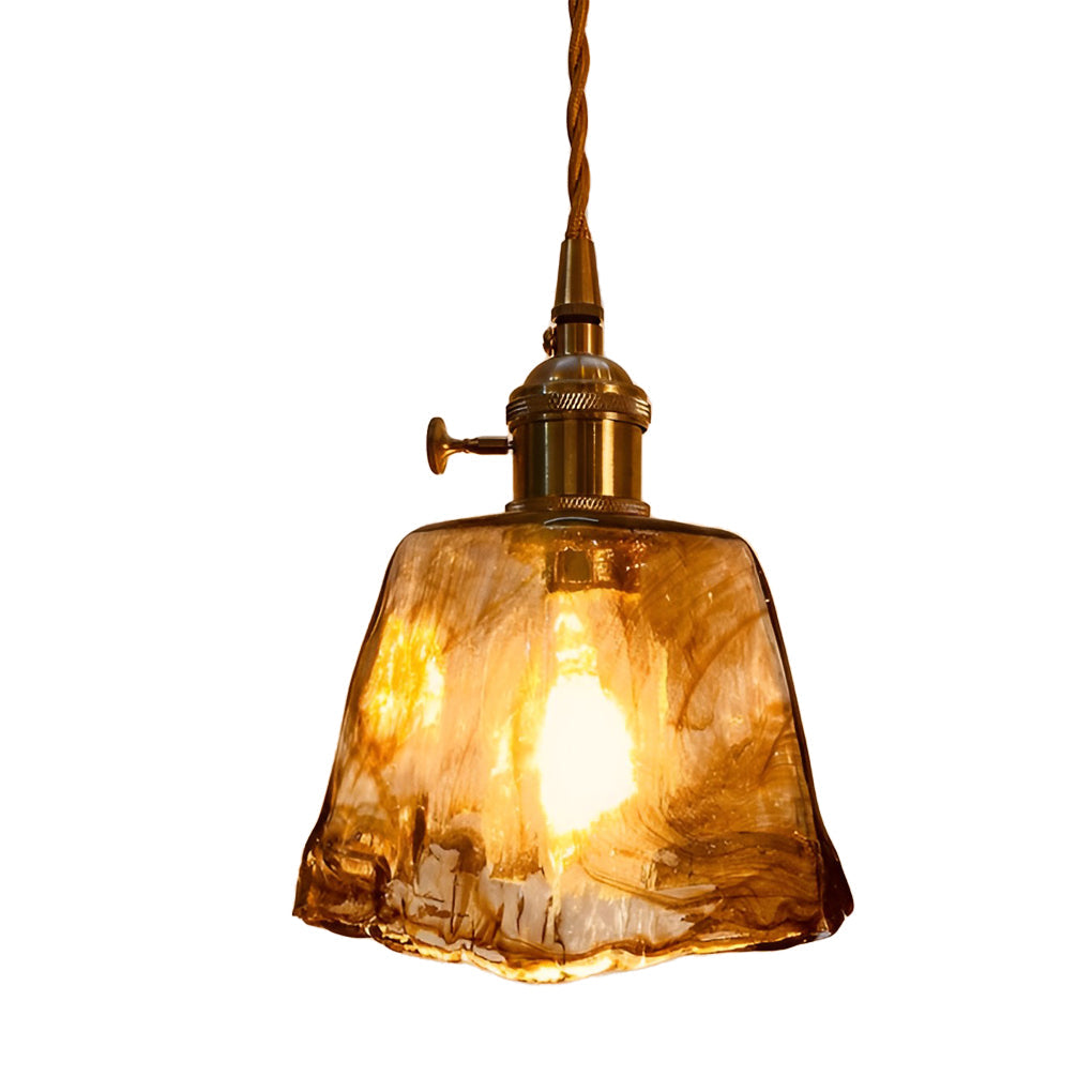 RAVENSCROFT POLISHED METAL GLASS PENDANT LIGHT