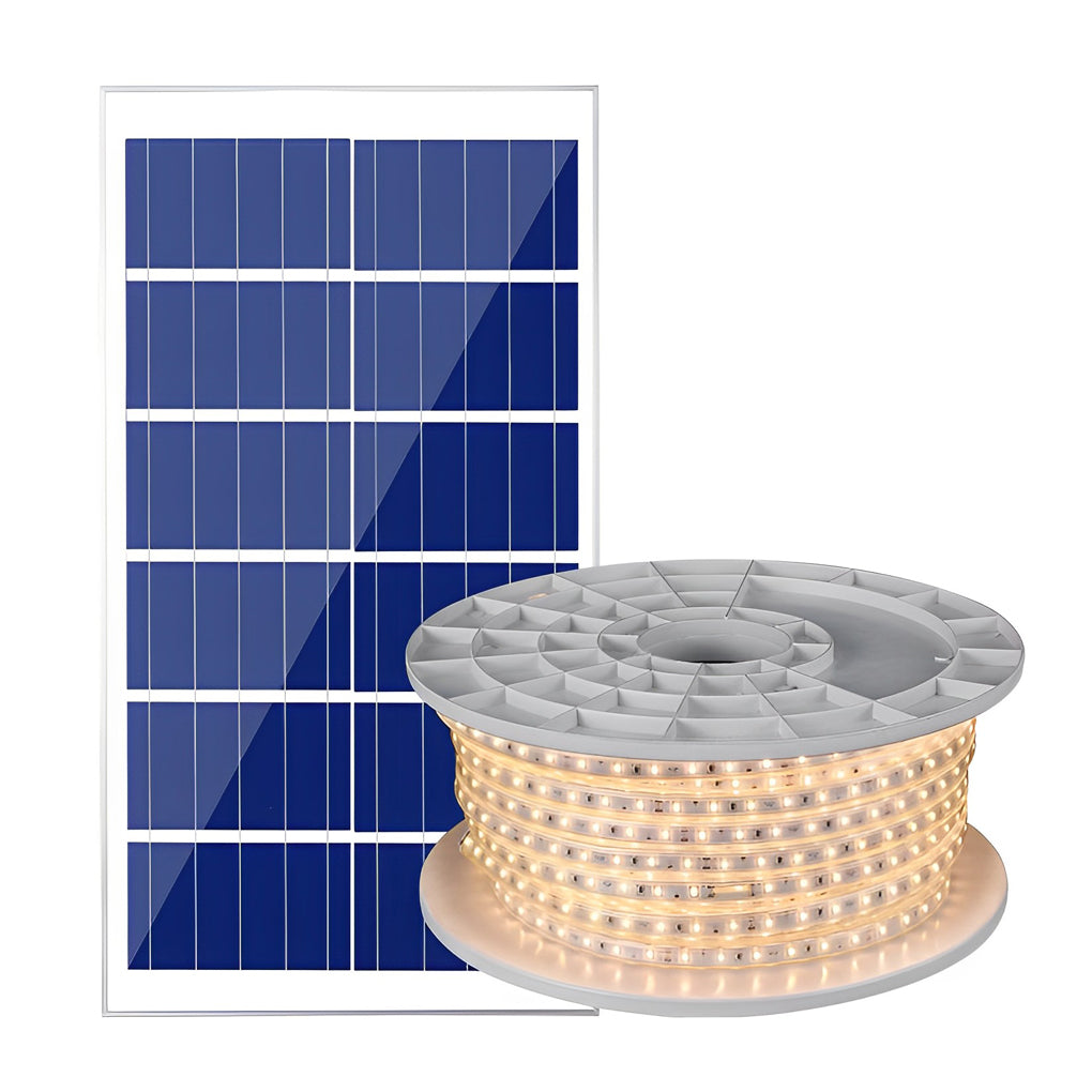 FENWICK SOLAR-POWERED LED STRIP LIGHTS WITH REMOTE CONTROL FOR OUTDOOR USE