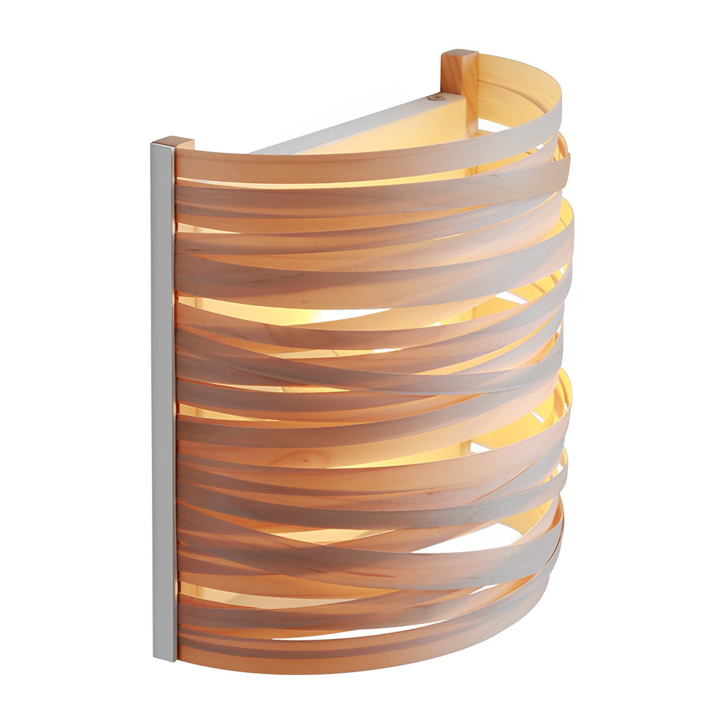 BRAMBLEWOOD SEMI-CYLINDRICAL NATURAL TIMBER WALL LANTERN