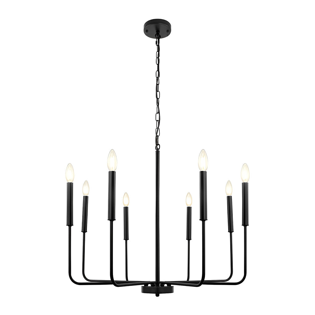 WINTHROP EIGHT-BULB DIMMABLE INDUSTRIAL CHANDELIER
