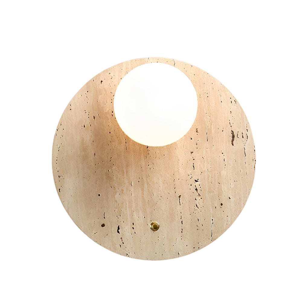 BEAUMONT SUNSET TRAVERTINE GLOWING WALL LANTERN
