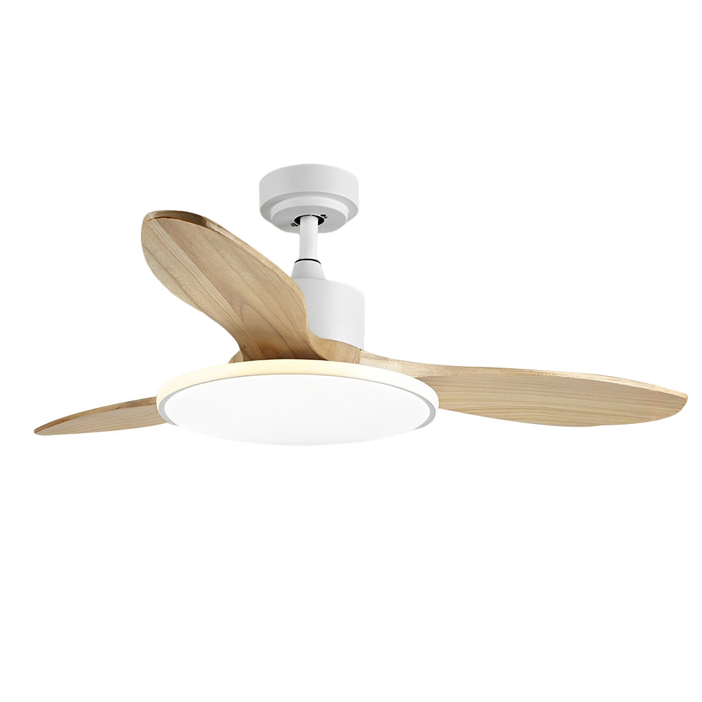 WINDSOR WOODEN TRIO DIMMER CEILING FAN LIGHT WITH REMOTE