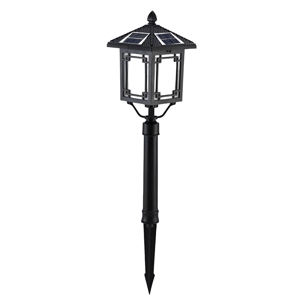 WINTERBOURNE SOLAR-POWERED GARDEN POST LANTERN WITH TRIPLE BRIGHTNESS SETTINGS