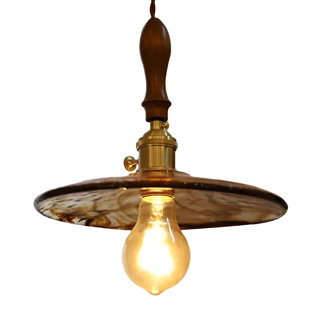 WINTERBOURNE BROWN GLASS CIRCLE PENDANT LIGHT