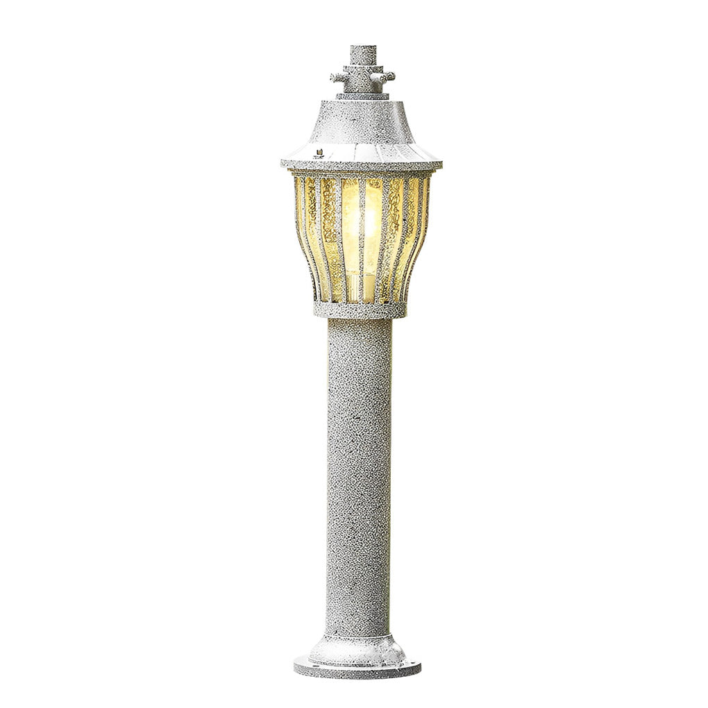 WINCHESTER VINTAGE ALUMINUM PATH LIGHT WITH CAGED LANTERN SHADE