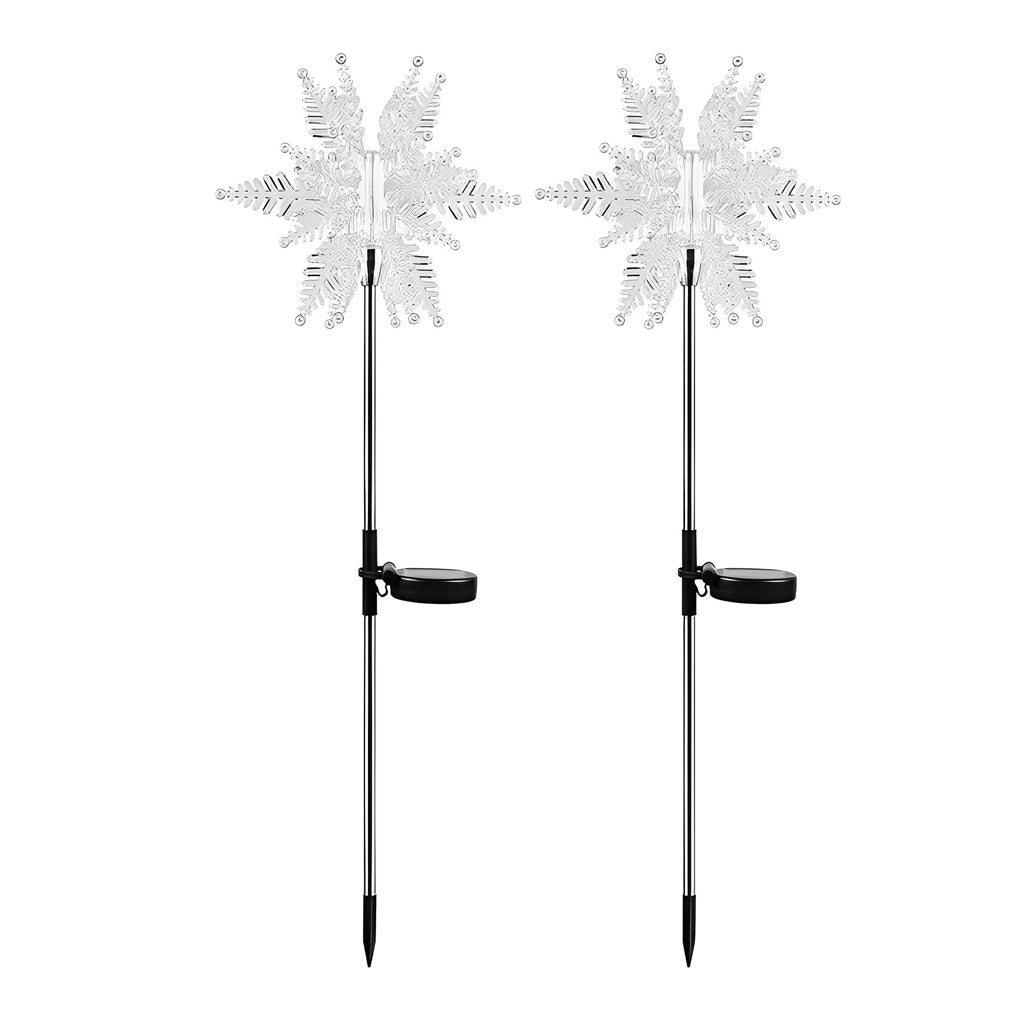 WINTERTON POLYMER SNOWFLAKE GARDEN ILLUMINATORS - SET OF TWO FOR ENCHANTING OUTDOOR DISPLAY