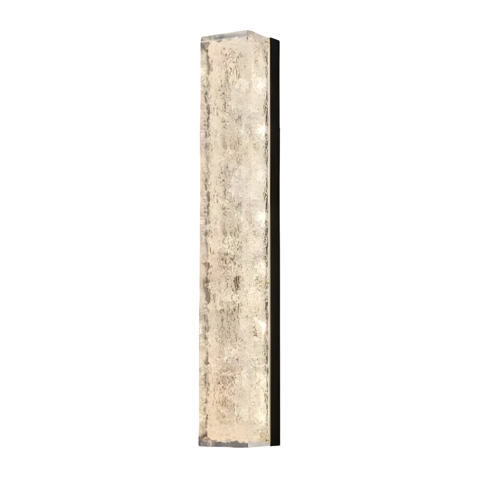 RAVENSTHORPE RECTANGULAR BRASS LED WALL LANTERN WITH ICE RESIN ACCENTS