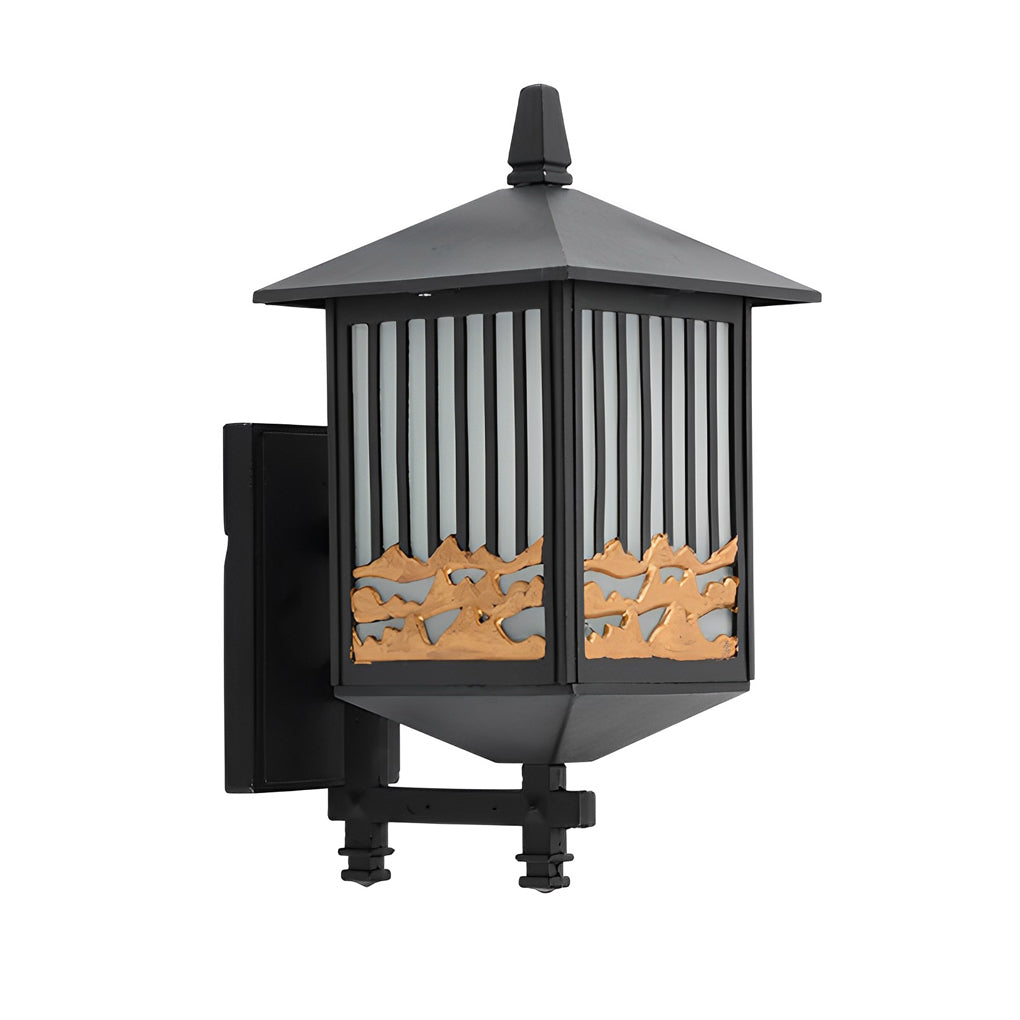 WHITBY BLACK VINTAGE SOLAR WALL LANTERN