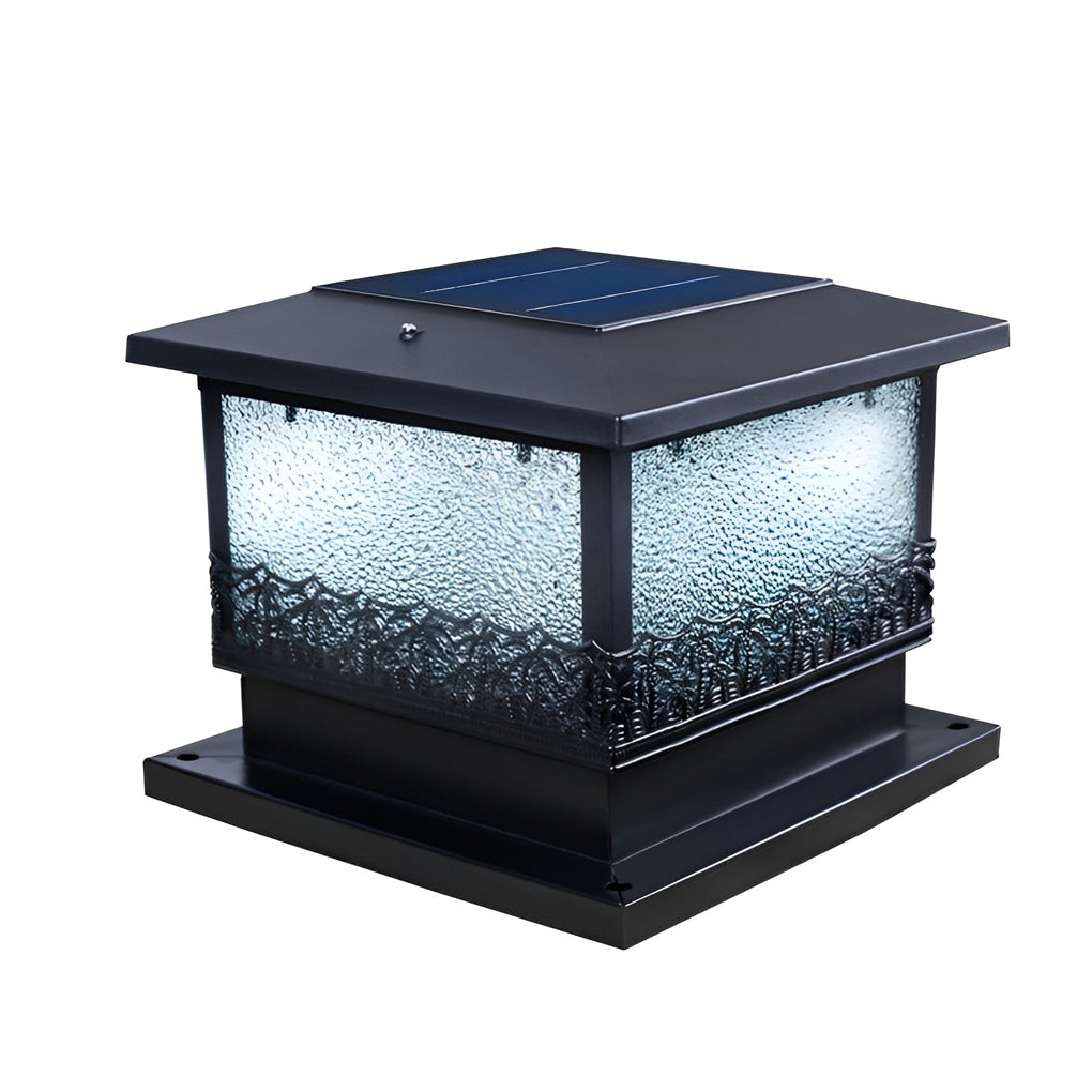 WINDSOR SQUARE SOLAR POST ILLUMINATORS WITH WATER-RESISTANT DESIGN