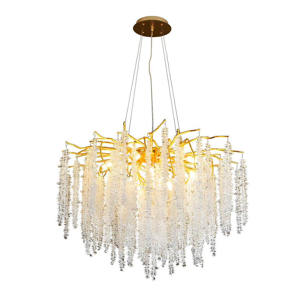 FENWICK CRYSTAL BRANCH CHANDELIER WITH TRIPLE DIMMING
