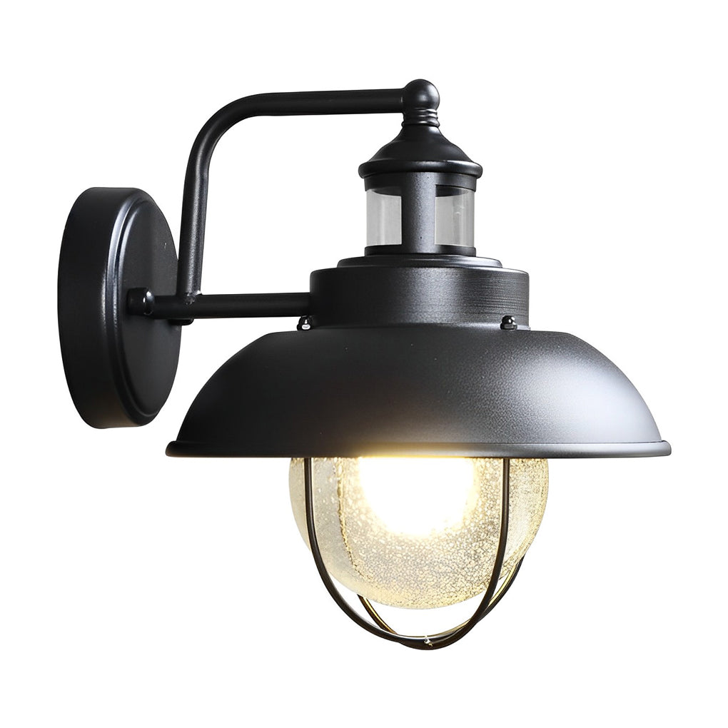 BRISTOL HARBOR ONE-BULB METAL CAGE OUTDOOR WALL LANTERN