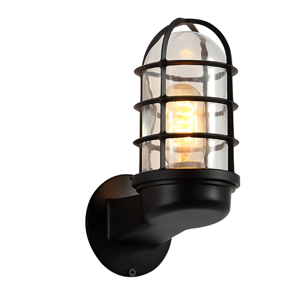 WINDSOR RETRO CAGE OUTDOOR WALL LANTERN, 4W WATER-RESISTANT