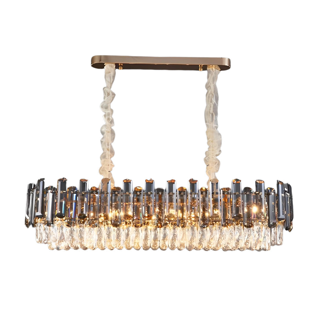 WINTHROP CRYSTAL LAYERED OVAL CHANDELIER