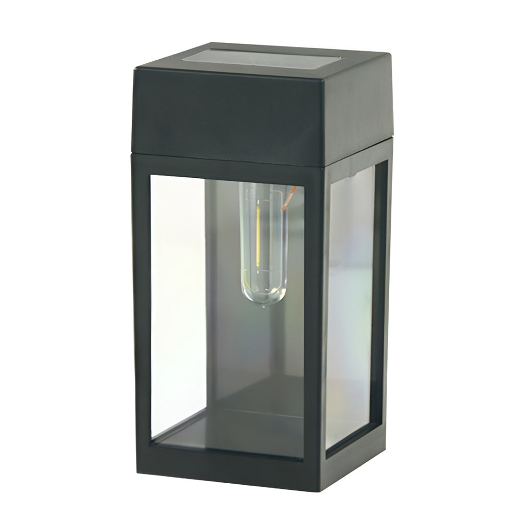 WINTHORPE RECTANGULAR SOLAR-POWERED GLASS WALL LANTERN