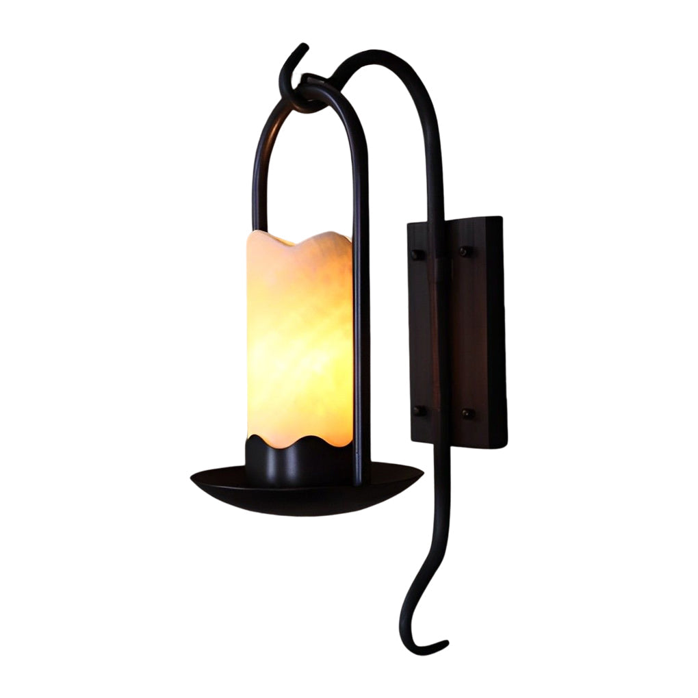 WINTHROPE IRON CANDLESTICK WALL SCONCE WITH LED ILLUMINATION