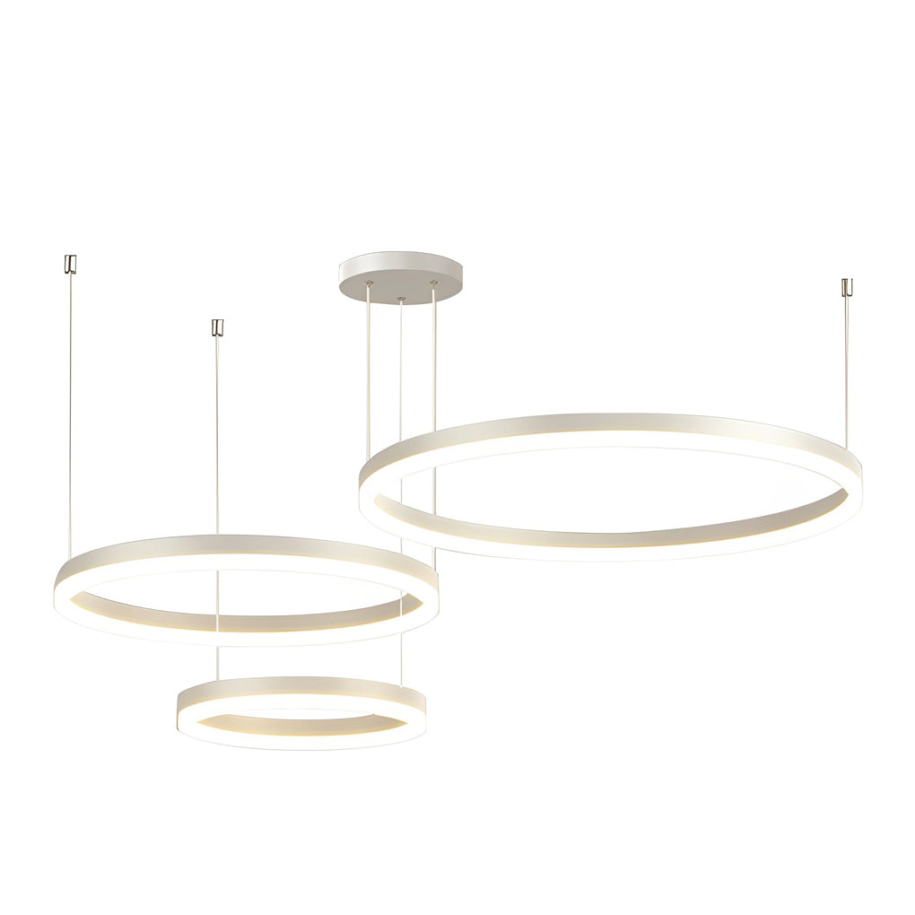 WINTHORPE MODERN LED TRIPLE RING CHANDELIER WITH DIMMABLE WHITE LIGHT