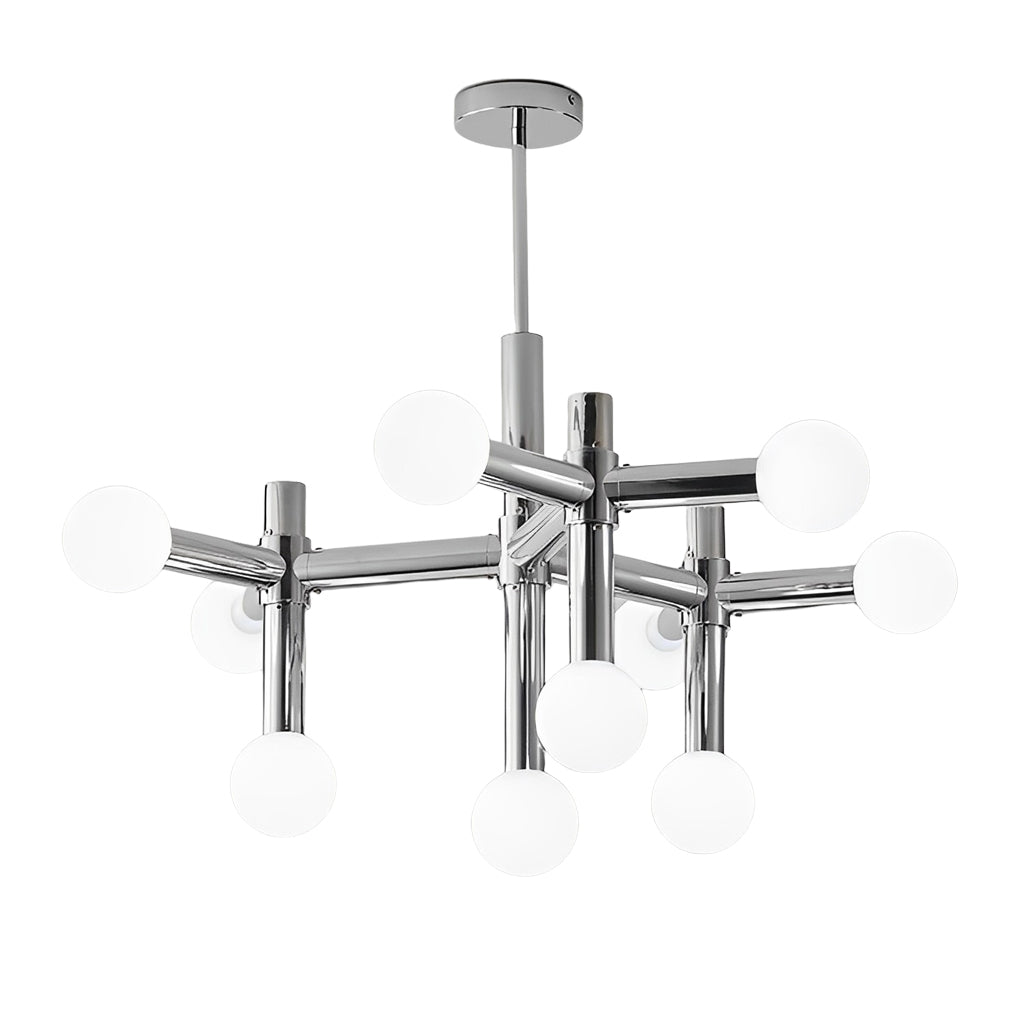 WINTHORPE SPUTNIK INSPIRED CHROME ORB CHANDELIER WITH 10 LIGHTS